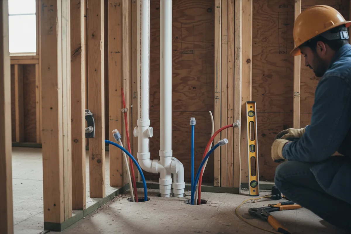 Drain and supply rough-in during Drain Cleaning in Ozark